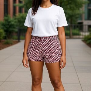 J. Crew Red White & Blue 3" Geometric Print Shorts Size 6